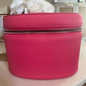 Saie Pink Leather Travel Case